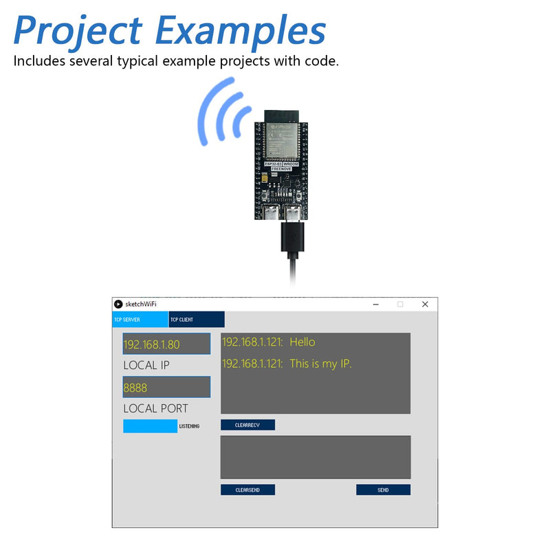 Freenove ESP32-S3 ESP32 S3 Board Lite (2 Pack), Dual-core 32-bit 240 MHz Microcontroller, Onboard Wireless, Python C Code, Example Projects Tutorial 8 MB Flash 2 Pack