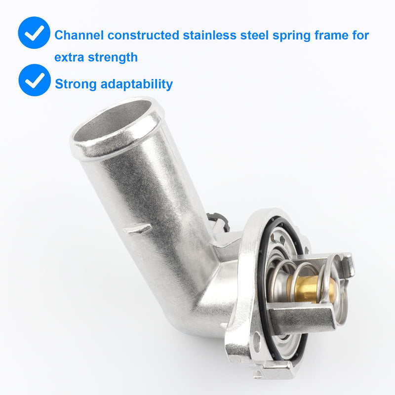 Upgrade Aluminium Thermostat Housing Compatible with Dodge Jeep 3.6 3.6L - 2011-2015 Durango & Grand Cherokee, 2012-2017 Wrangler JK JKU, 2018 Wrangler JK, Replace 902-852, 902852, 5184651AH 5184651AG