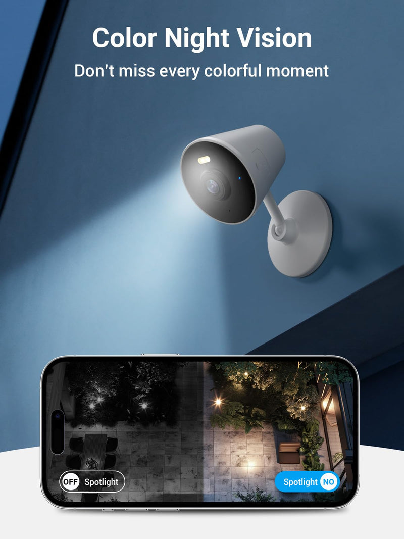 Rocktone 2 PACK Indoor/Outdoor Security Camera for Home and 1 PACK Light Bulb Camera