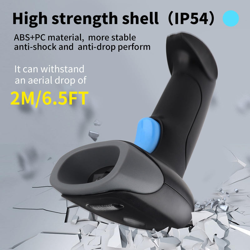 Wireless Barcode Scanner 1D QR Scanner Wireless Handheld Laser Bar Code Reader 3-in-1 with Bluetooth & 2.4G Wireless & USB Wired Works with iPad, Android Phone, iPhone, Laptop-U26 Black-U26