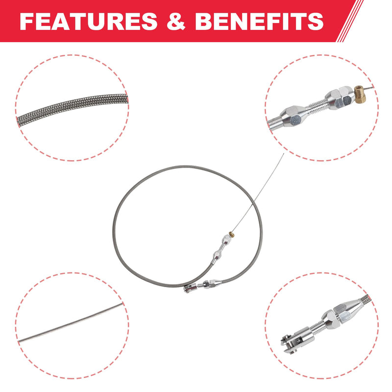 LS1 Throttle Cable Kit 36" Long Fits for 97-07 Chevy LS1 Engine 4.8L 5.3L 5.7L 6.0L,LS Swap Throttle Cable Repair Kit Accelerator Cable Stainless Steel Braided