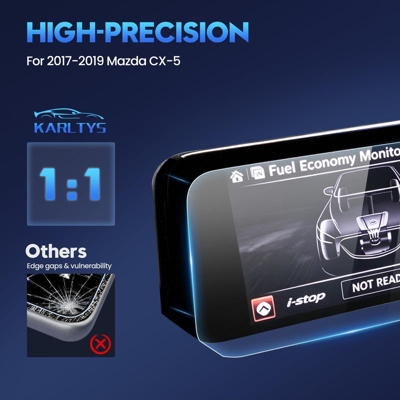 Karltys Screen Protector for 2017-2019 Mazda CX-5 CX5 CX 5, 7-Inch 9H Tempered Glass HD Navigation Screen Cover for Mazda CX5 Touch screen Film [Anti-Glare & No Fingerprint]