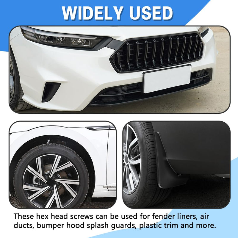 10PCS Bumper Cover Splash Shield Mud Guard Screw Bolt, Liner Screw Bolt Replacement for Toyota Lexus Camry Highlander RAV4, ES, GS, LS, RX, OEM:90159-60498