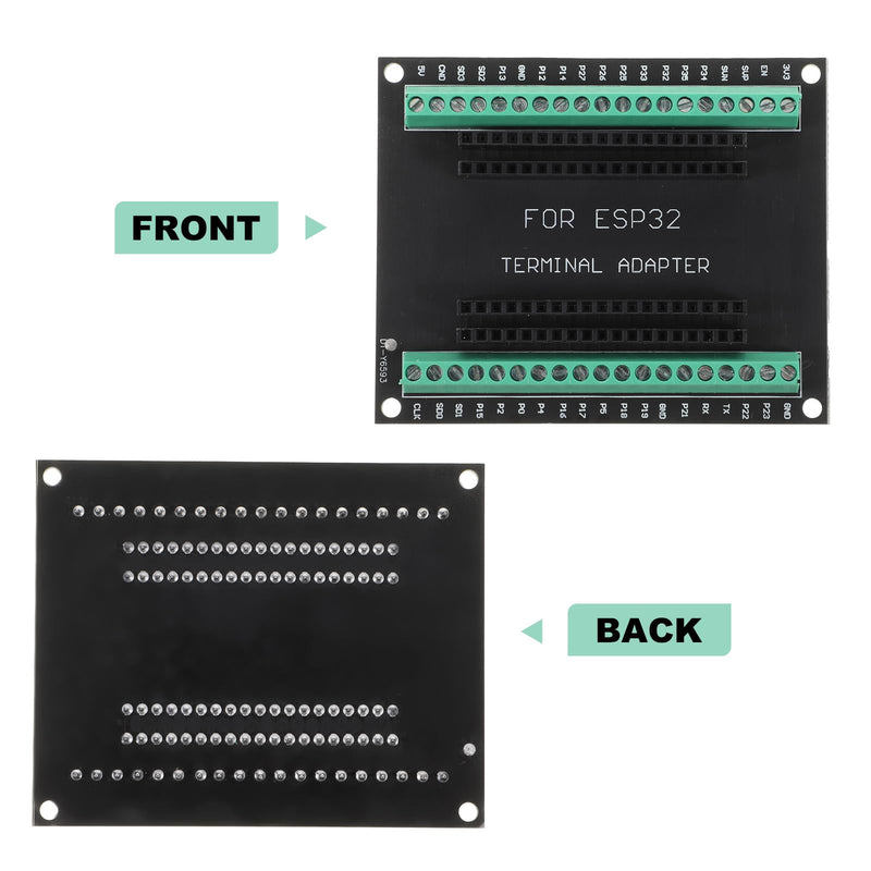 ESP32 Breakout Board GPIO 1 into 2 Compatible with 30 Pins ESP32 | 2PCS SP-WROOM-32 Development Board 2.4 GHz Dual Core WLAN WiFi+Bluetooth 2-in-1 Microcontroller ESP-WROOM-32 Chip