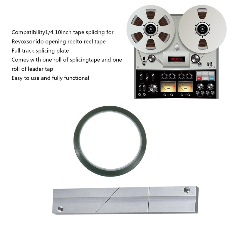 Splicing Block Kit, Tape Splicing Set Aluminum Studio Grade for 1/4 Inch Open Reel Tape Media for Revoxsonido 1/4 10 Inch Open Reel Tapes Media