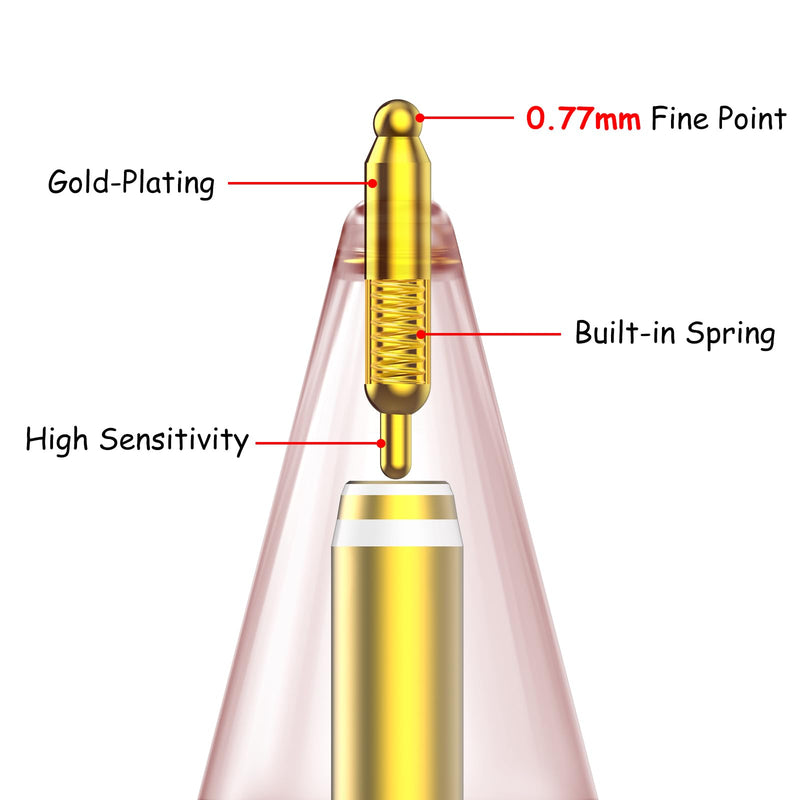 6 Pack Fine Point Replacement Tips Compatible with Apple Pencil 2nd Generation, Apple Pencil 1st Generation, Apple Pencil USB-C & Apple Pencil Pro Colorful iPencil Nibs (Multicolour) Multicolour