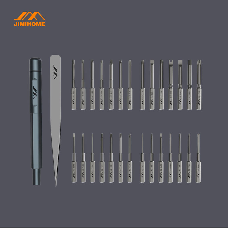JIMIHOME Precision Screwdriver Set with Tweezers Repairing Magnetic Screwdriver Kit of 30 Pieces SNAP to GO Precision Repair Tools with Bits for Electronics PC Laptop Tablet Repair DIY 30 Pcs/4mm bits