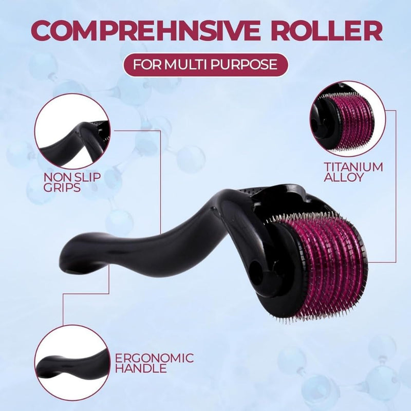 Derma Roller 0.25mm, Anti Ageing Men Beard Roller, 540 Titanium Micro Needling Roller, Microneedling Roller, Hair Growth Scalp Roller, Derma Kit for Skin Rejuvenation (Derma-Roll-0.25mm) Derma-Roll-0.25mm