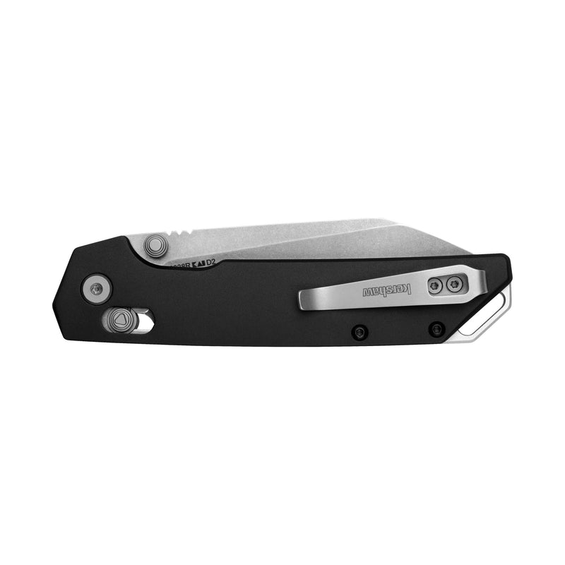 Kershaw Iridium Reverse Tanto Folding Pocket Knife, Sleek 3.4 inch D2 Steel Blade, DuraLock Locking Mechanism, Aluminum Handle, Designed in the USA Lock