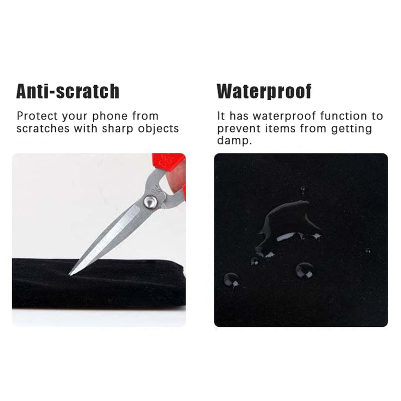 Direct-Insert Neoprene Waterproof Phone Pouch (6.3-7.2") Shockproof Scratch-Resistant Black