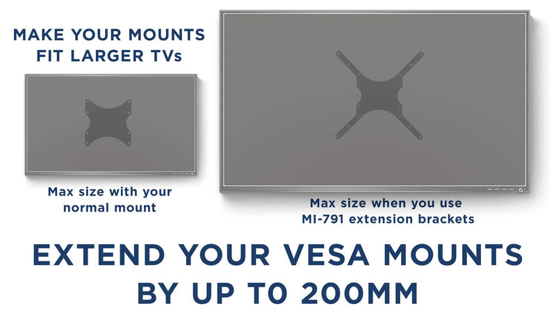 Mount-It! VESA Mount Adapter Kit | TV Wall Mount Bracket Adapter Converts 200x200 mm Patterns to 300x300 and 400x400 mm | Fits Most 32 Inch to 55 Inch TVs | Hardware Included
