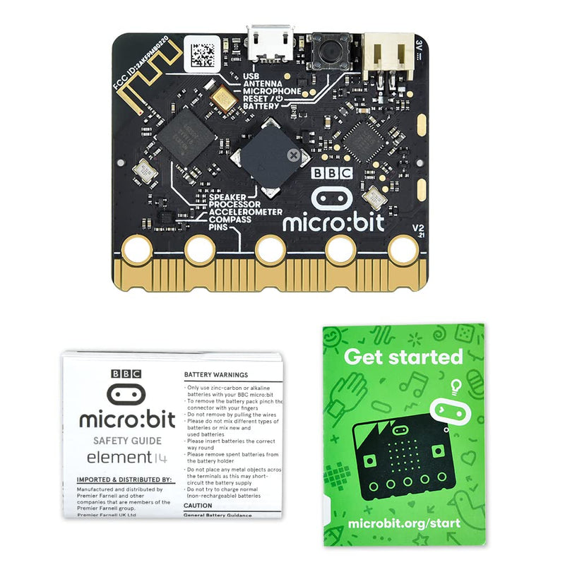 KEYESTUDIO Micro:bit V2 Go Kit Original Microbit V2 Starter Kit, with Micro:bit V2, Battery Holder, Micro USB Cable