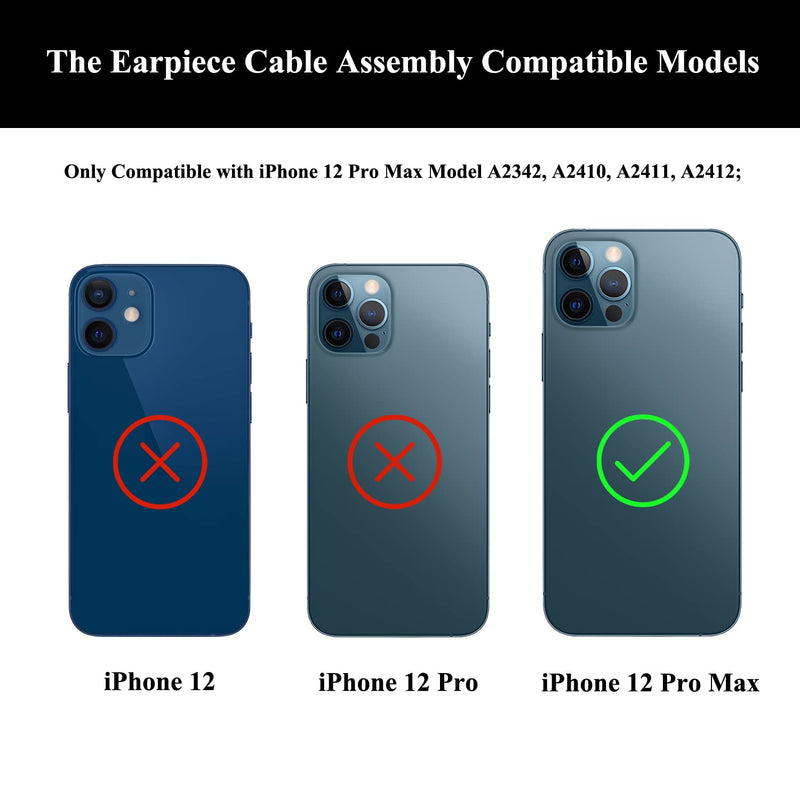 for iPhone 12 Pro Max Earpiece Speaker & Earspeaker Ear Piece Proximity Light Sensor Flex Cable with Repair Tools Compatible with iPhone 12 Pro Max 6.7 Inch
