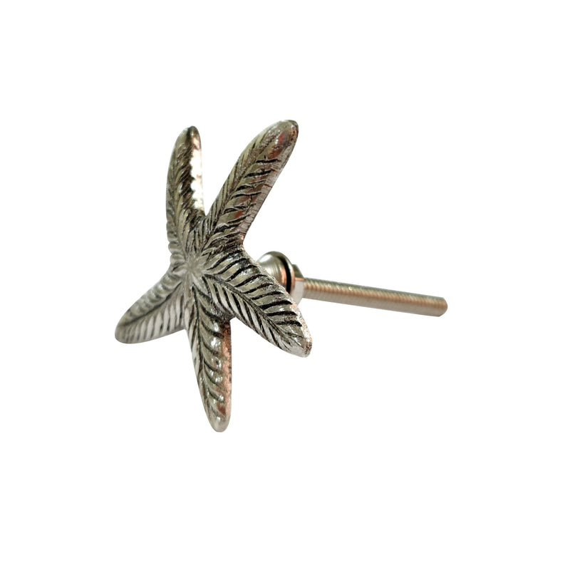 Perilla Home Set of 6 Chrome Knobs for Cabinet & Drawers Decorative Starfish Knobs for Home Kitchen Cabinet Hardware Cupboard Glass Door Dresser Wardrobe and Drawer Pulls Design 6