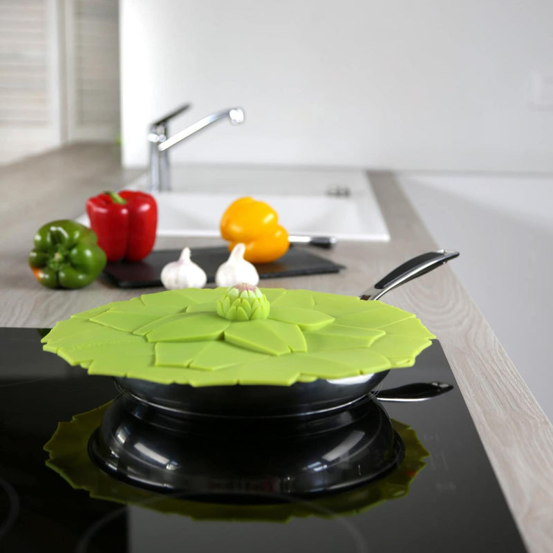 Charles Viancin - Artichoke Silicone Lid for Food Storage and Cooking - 11''/28cm - Airtight Seal on Any Smooth Rim Surface - BPA-Free - Oven, Microwave, Freezer, Stovetop and Dishwasher Safe