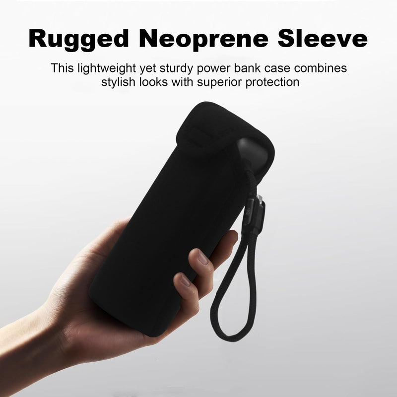 Sleeve Travel Case for Power Bank A1695 25K 100W | Rugged Neoprene Construction Sleeve Travel Bag for with Portable Lanyard (Case Only ) Black