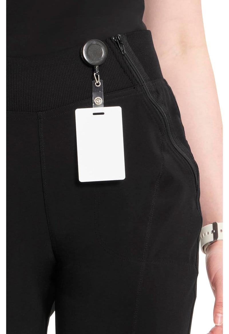 Cherokee Infinity Womens Scrub Jogger Pants, Mid Rise, Moisture Wicking, Wrinkle-Resistant, 360 Stretch, 5 Pockets - CK110A Medium Black