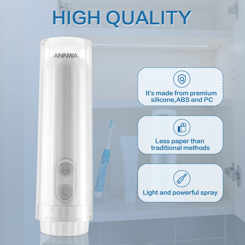 Travel Portable Bidet Sprayer 140mL Nozzle 180° Adjustment IPX6 Handheld Bidet for Personal Hygiene Cleaning, Baby Wash, Postnatal Care, Perineal & Hemorrhoid Treatment(AM-US-NHJ002E)