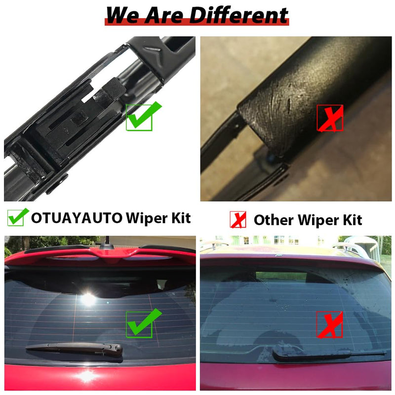 OTUAYAUTO Rear Windshield Wiper Replacement for Chevrolet Chevy Equinox 2010-2017, GMC Terrain 2010-2017, Back Window Wiper Blade Arm Accessories, Wiper Cover Kits Assembly for Rear Window