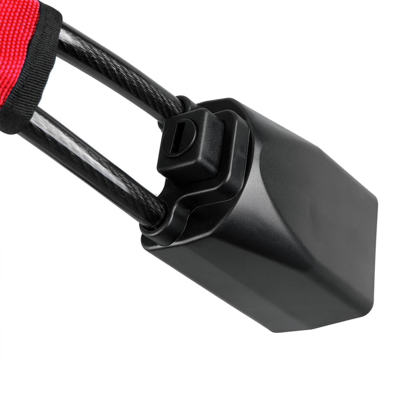 Car Steering Wheel Lock Seat Belt Lock Anti Theft Device Universal | 17" with 3 Keys for Auto Security Suitable for Most Vehicle,SUV,Golf Cart,Van,Truck Red