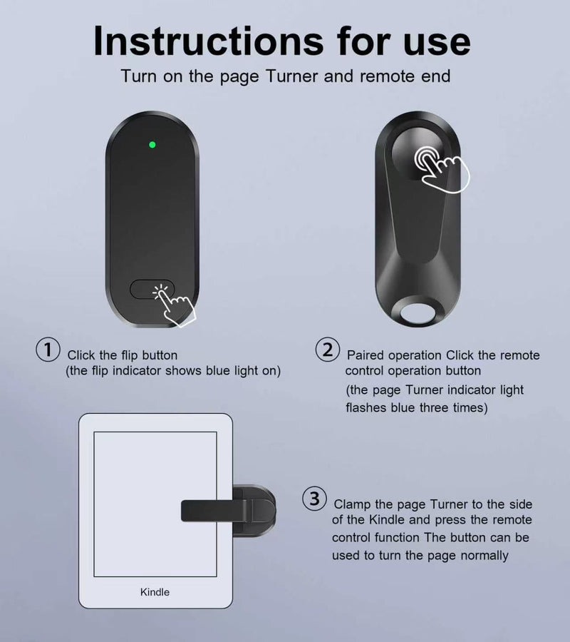Remote Control Page Turner for Kindle Paperwhite Oasis Scribe Kobo E-Readers，Camera Remote Shutter Clicker for iPad iPhone Android Tablet，Scroller Remote for TIK Tok Video Taking