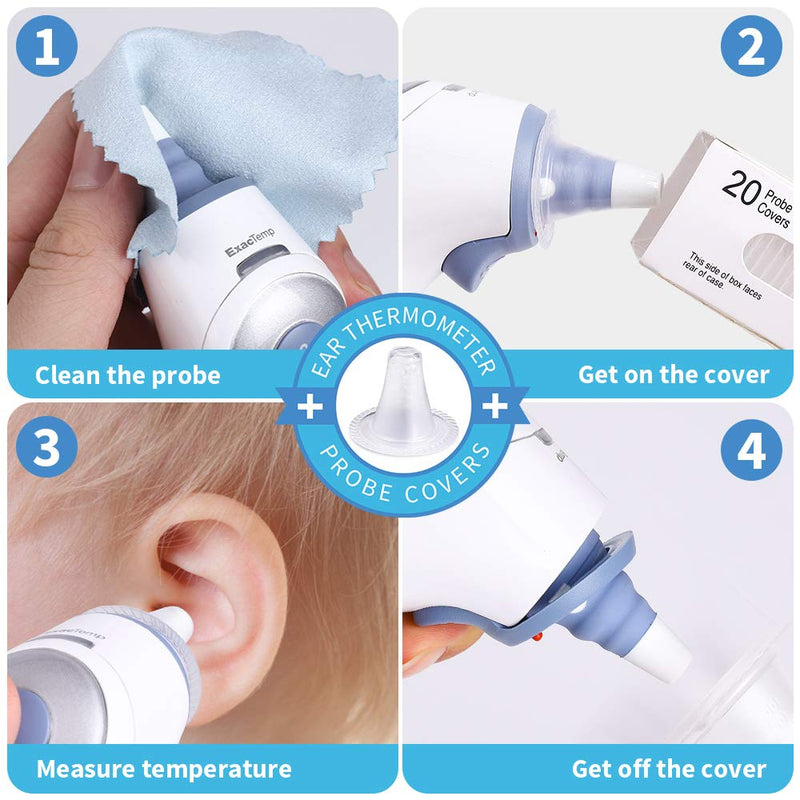 200 Counts Ear Thermometer Covers, Refill Caps, Lens Filters Compatible with All Braun Models Including 7 Serie IRT 6520, 3 Series IRT3030, BPA Free and Disposable Ear Thermometer Covers Caps 200