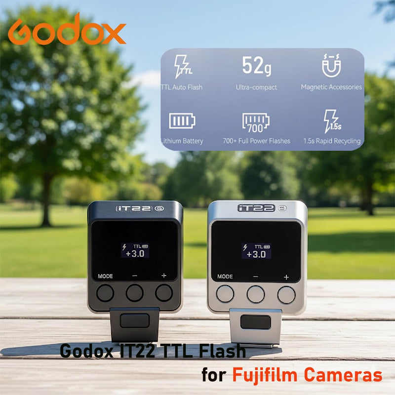 Godox iT22F TTL Mini Flash for Fujifilm Cameras, Compact On-Camera Speedlite IT22F for Fuji