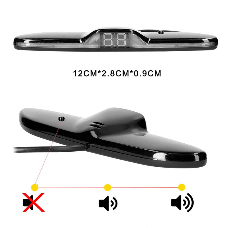 Car Parktronic Parking Built-in Plane Sensors Rear Reversing Backup System with 4 Sensors LED Light Distance Display Warning Buzzer Distance Detection… Silvery