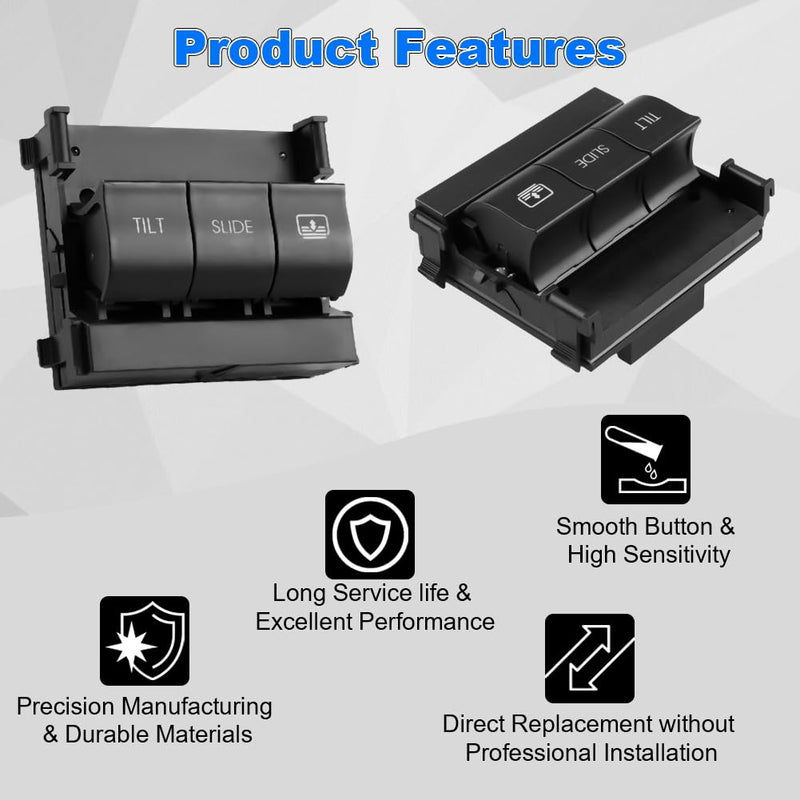 Sunroof Overhead Console Switch Replacement for BB5Z-15B691-AA SW6844 Compatible with Ford Explorer 2.0L 2012-2015, Explorer 2.3L 2016-2017, Explorer 3.5L 2011-2017 Sliding Window Sunroof Switch