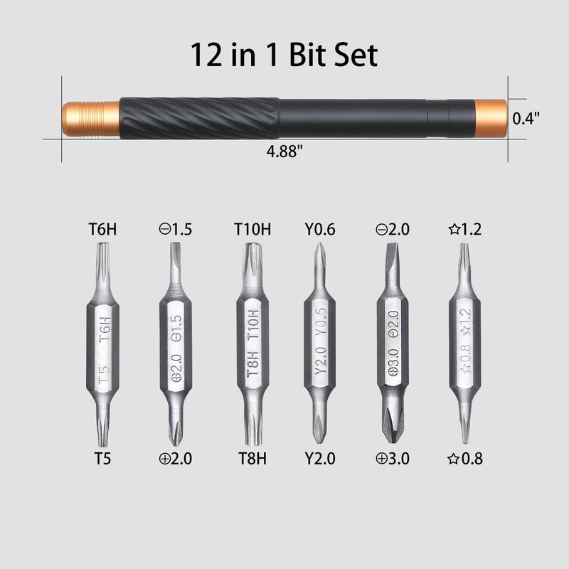HengTianMei Eye Glasses Screwdriver Kit 12 in 1 Magnetic Screwdriver Set, Small Screw Driver Repair Tool Set for Eye Glasses Xbox, Computer, Phone, Macbook, Laptop, Game Console, Watch