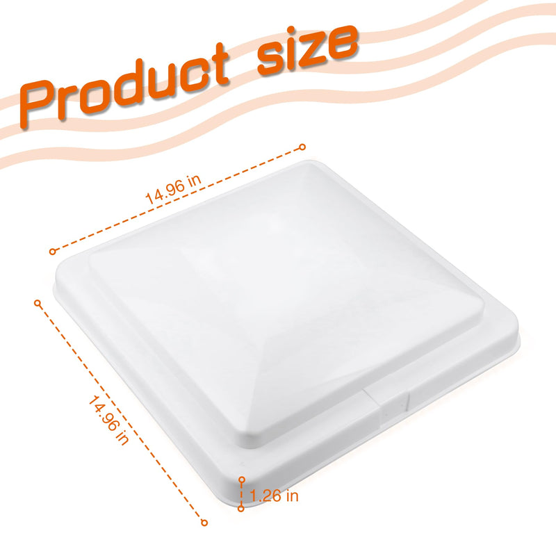 RV Vent Cover 14" Roof Vent Lid for Universal RV, Trailer, Camper, Motorhome Roof Replacement Ceiling Vent Covers, Plastic Square Skylight Cover Liftable, 1 Pack White
