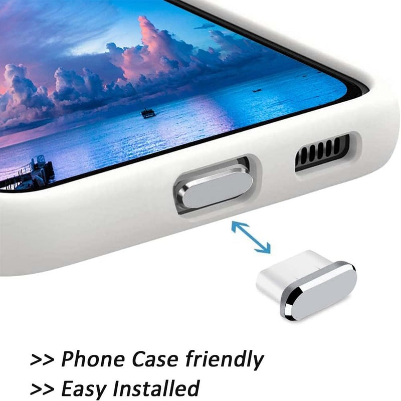USB C Dust Plugs Charging Port Cover Caps with Cable Protectors 1 PCE Compatible with iPhone 17 16 15 Pro Max Samsung Galaxy S25/S24/S23/S22/S21/S20+ Ultra/Z Flip 6/Z Fold 6 Pixel OnePlus (Grey)