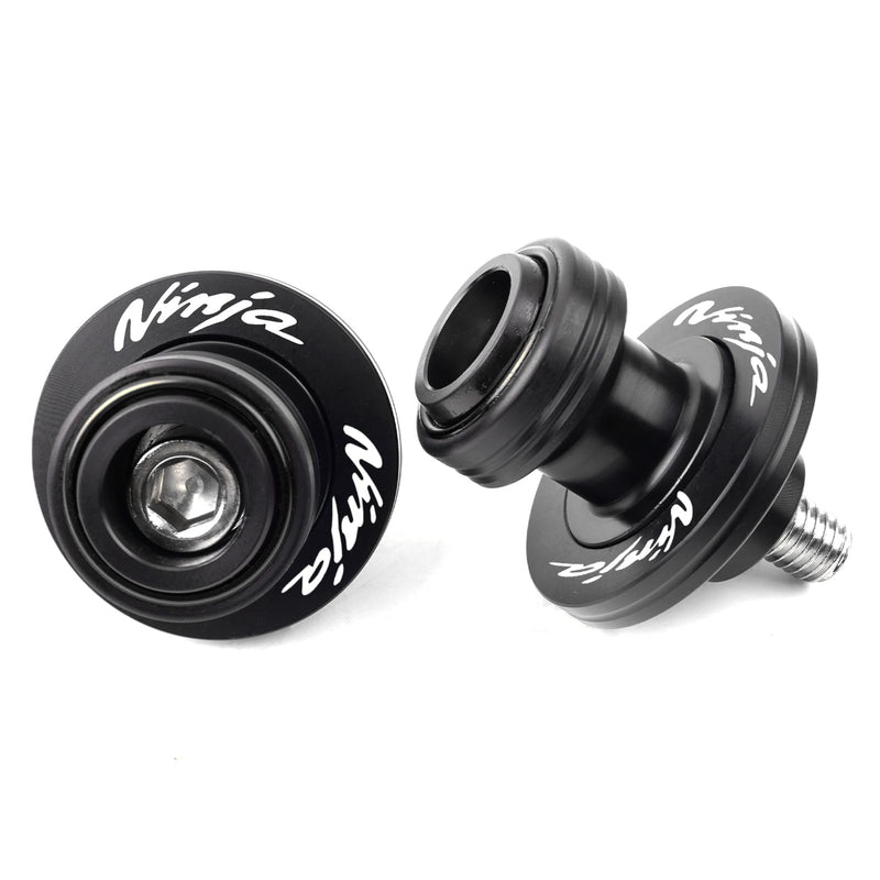 Fit For KAWASAKI Ninja 650 2025 Ninja 500 SE Ninja 400 NINJA 1000 SX 2017-2024 2025 ZX-4RR ZX6R 636 ZX10R ZH2 CNC Motorcycle Swingarm Spool Sliders Stand Screws (Black) Black