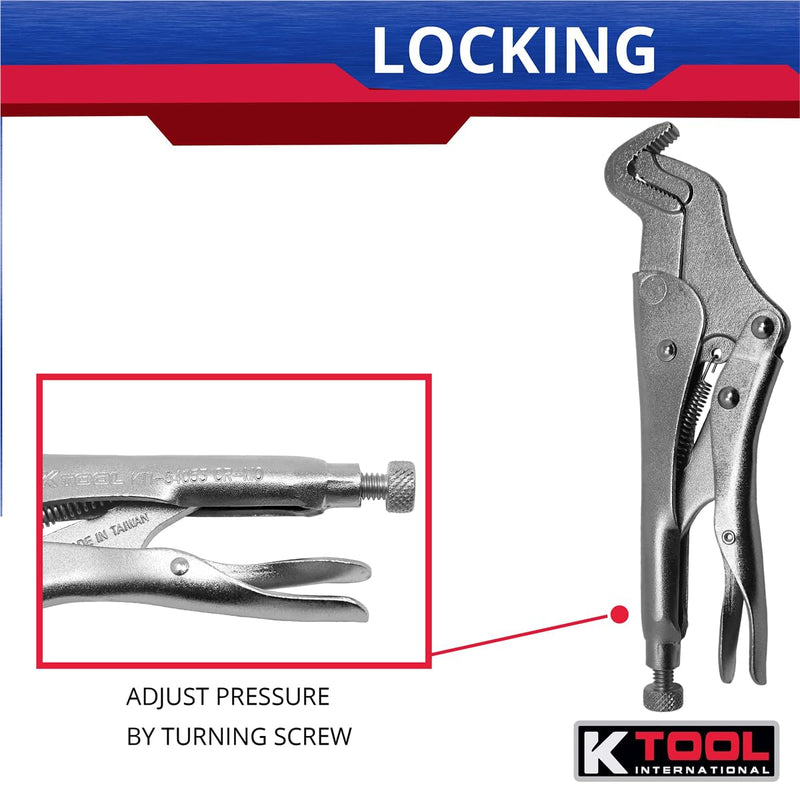K Tool International 54053 Parrot Nose Adjustable Pliers, Non Slip Three Side Jaw Grip, Chrome Molybdenum Steel Construction, File Cut Gripping Surface, Heavy Duty Hand Tool