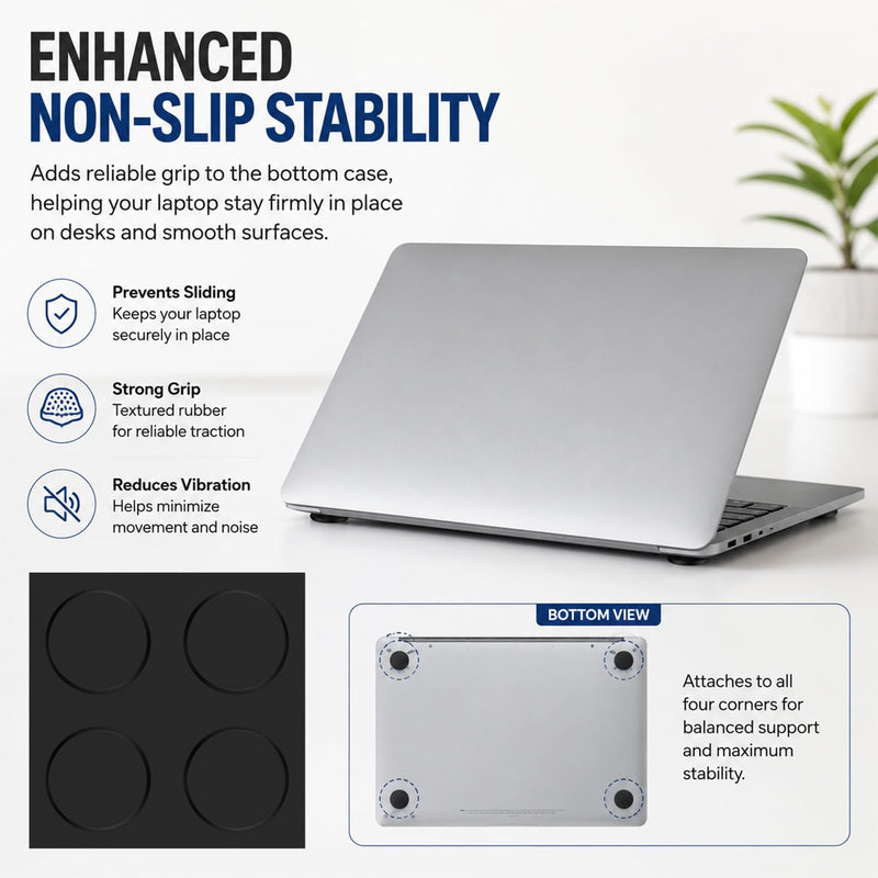 12PCS Replacement Anti Slip Self Adhesive Rubber Feet, Adhesive Rubber Feet for MacBook Pro Air, Laptop, Chromebook, Keyboard, Speaker, Electrical Appliances