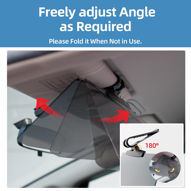 Polarized Sun Visor Extender for Car, Night Driving Visor Anti Glare Car Visor Extension Angle Adjustable Sun Blocker Visor for Car Windshield