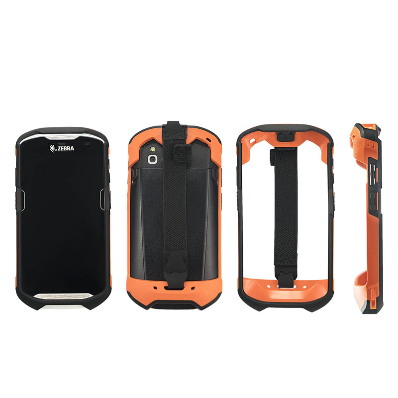 Protective Cover Case Rugged Boot with Hand Strap for Zebra TC51 TC52 TC56 TC57 TC510K,Case for Handheld Barcode Touch Mobile Computer,Scanner Accessories (Orange) Orange