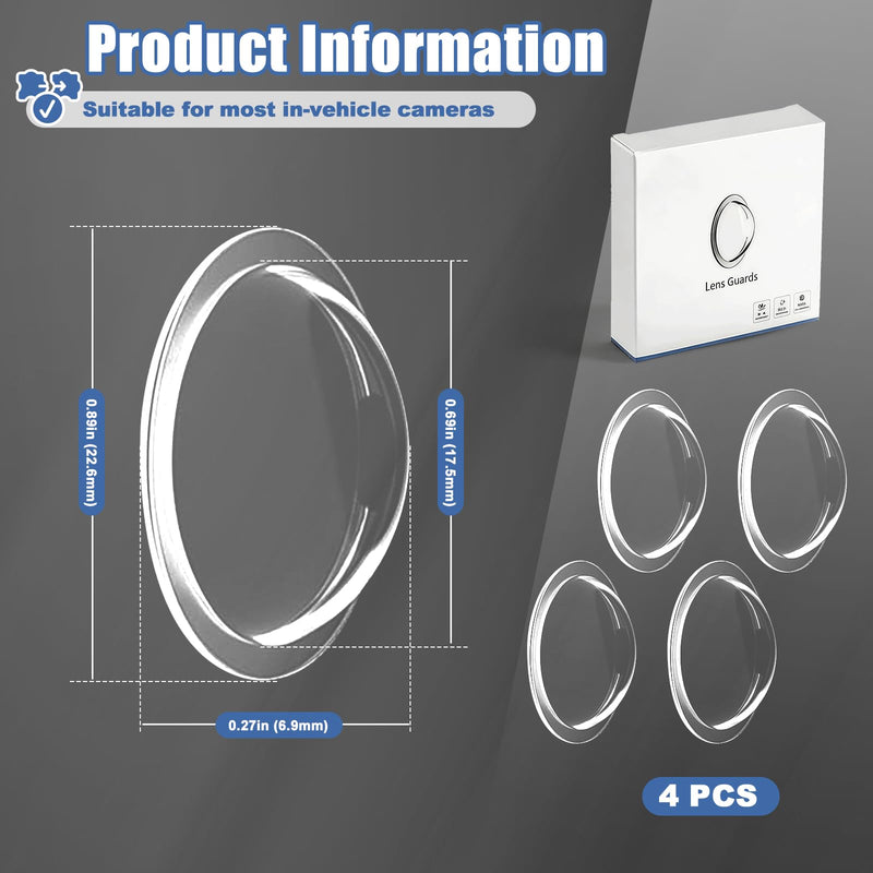 Car Backup Camera Lens Protector, 4PCS Clear High-Transparency Anti-Rain Protective Sticker, Anti-Scratch Waterproof Adhesive Lens Cover for Car Reversing Camera