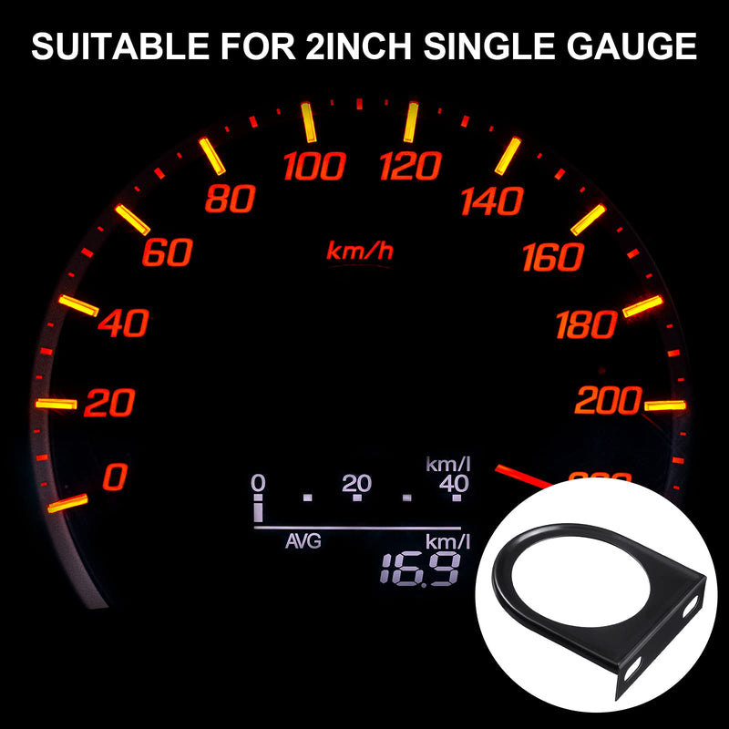 Frienda 3 Pieces 2 Inch Single Gauge Mounting Panel Black Single Gauge Mounting Bracket Pod Single Hole Meter Gauge Pillar Mount Pod Holder for Auto, Truck, Boat and More
