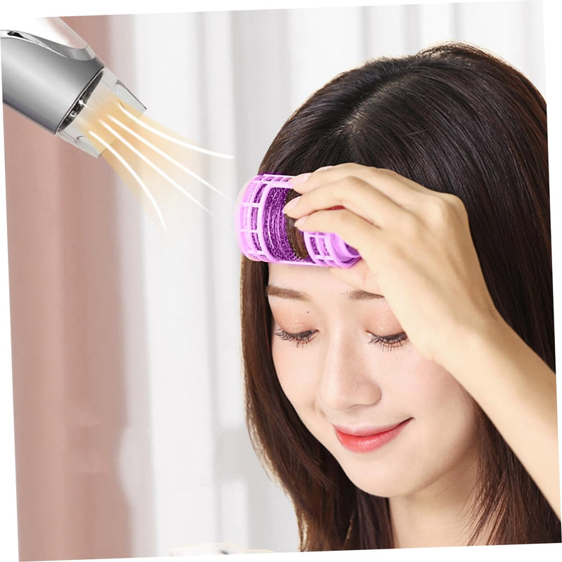 Hair Rollers Plastic Hair Curlers No Heat Self Grip 20 Pack Roller for Wet Reusable Styling Tools for Home Salon Use Compact Travel Hairdressing Curlers