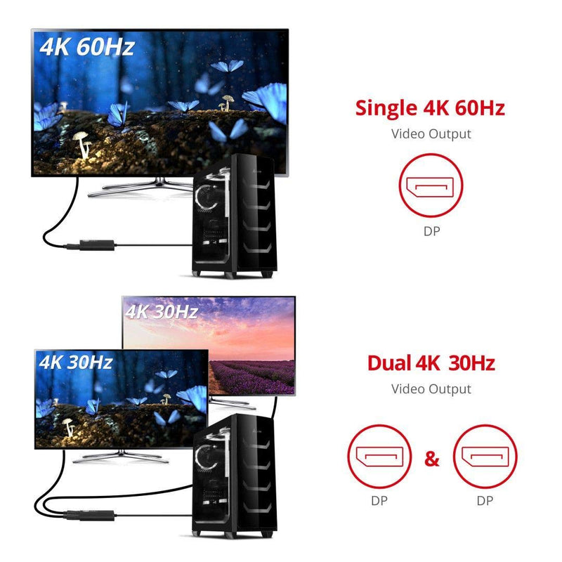 SIIG 2-Port Mini DisplayPort 1.2 to 2 DisplayPort MST Hub Video Splitter, Not for HDMI, DisplayPort Daisy Chain Monitor, Not for MacOS, TAA Compliant (CE-DP0J11-S1) 2x DisplayPort