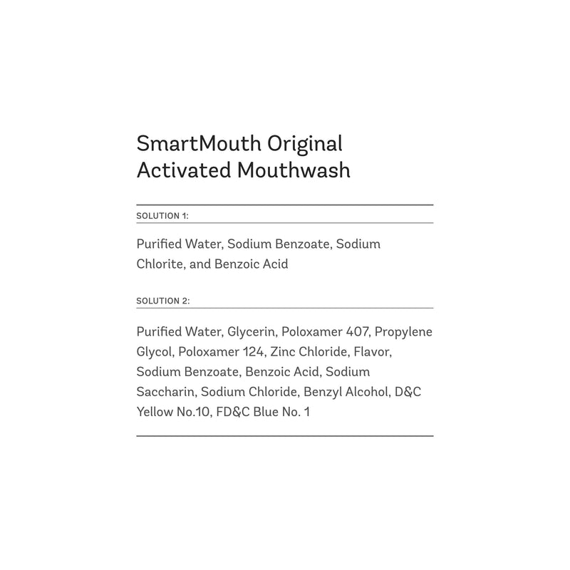 SmartMouth Original Zinc Activated Mouthwash Single Packs - Disposable Mouthwash Packets for Fresh Breath - Eliminates Bad Breath & Odors - Alcohol & Fluoride-Free - Fresh Mint - 10 Count, 4 Pack