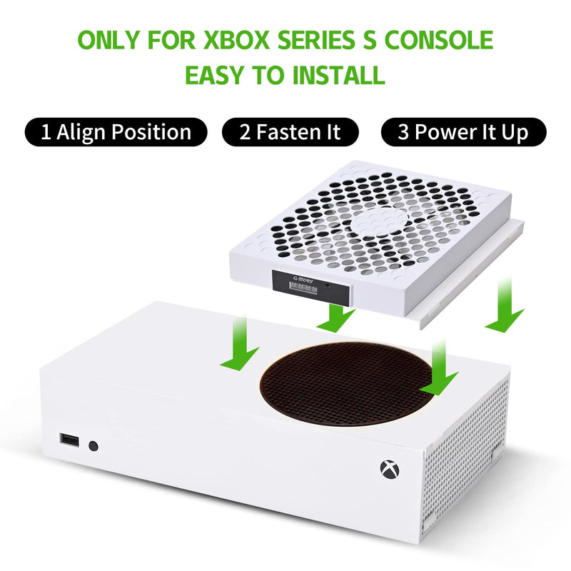G-STORY Cooling Fan for Xbox Series S, Auto 3 Speed Adjust Temp Display RGB WHITE