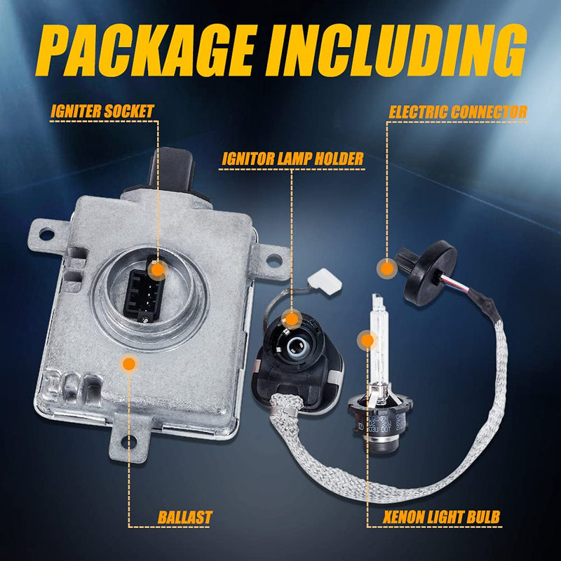 RANSOTO W3T19371 Xenon HID Headlight Ballast Compatible with Acura TL TSX ZDX MDX RDX ILX Honda Accord Odyssey Mazda 3 5 CX-5 Mitsubishi Lancer with Igniter D2S Bulb Replaces W3T16271 W3T15671