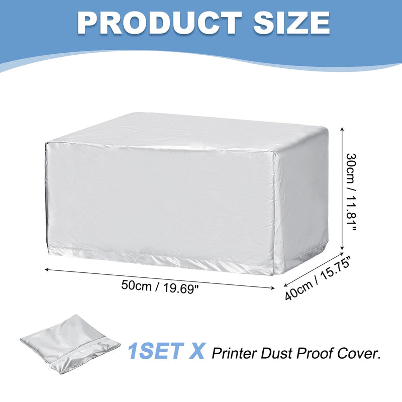 Generic 19.69 Inch Printer Dust Cover Case, 1Pcs Water Proof Static Free Polyester Protective Covers Jacket for Various Printers or Copiers, Silver