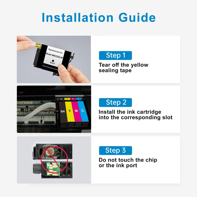 SAILNER Remanufactured Ink Cartridge Replaced for Epson 232 Ink Cartridge | Latest Chip High Yield Ink Work for XP-4200 Printer Ink cartridges XP-4205 WF-2950 WF-2930 Fits Home Homework School Office