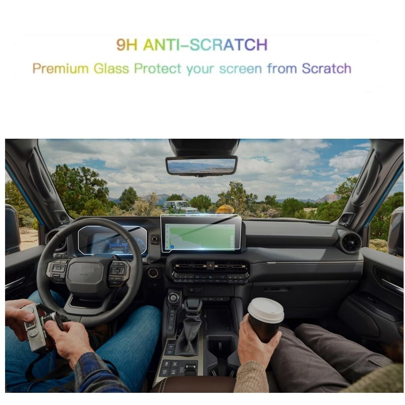 Tempered Glass Screen Protector For Toyota Land Cruiser 2024 12.3-inch Multimedia Screen,Anti-Explosion & Scratch,HD Clear,Premium Navigation Accessories