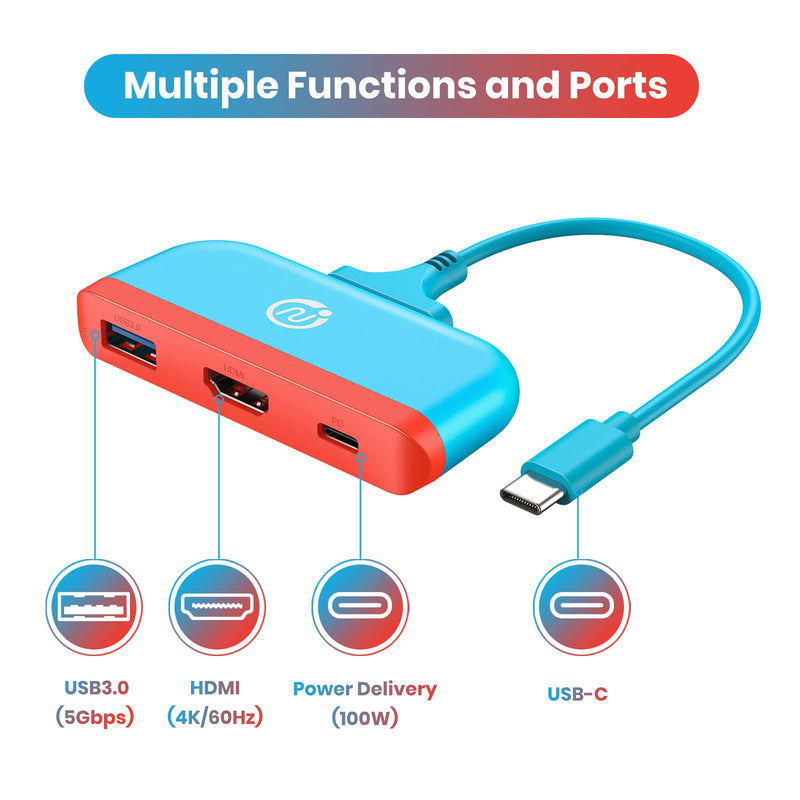 NEWDERY 2PCS Different TV Docking Stations for Nintendo Switch/Switch OLED