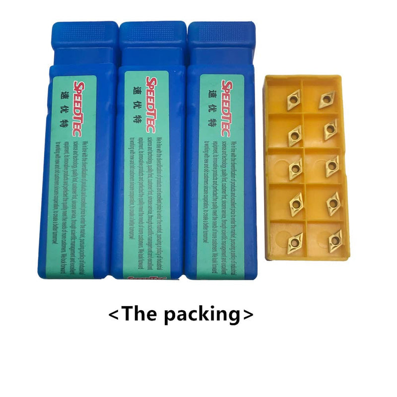 10pcs DCMT070204 DCMT21.51 Carbide Turning Inserts with 3pcs Indexable Turning Tool Holders SDJCR0808H07 + SDJCL0808H07 + SDNCN0808H07 CNC Lather Tools 3pcs tool holders + dcmt21.51