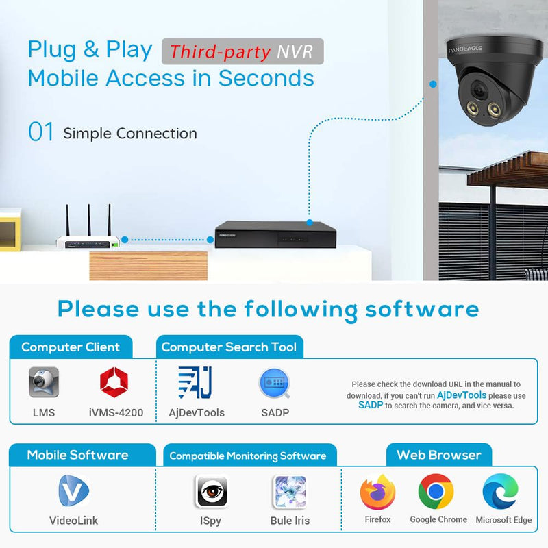 PANOEAGLE 8MP Full Color POE Camera, Outdoor Turret IP Camera w/Mic,4K Security Cameras AI Human/Vehicle Detection, Night Vision 98ft Weatherproof IP67 Wide Angle 2.8mm Lens,NDAA Complaint,Black 8MP Full Color/Black